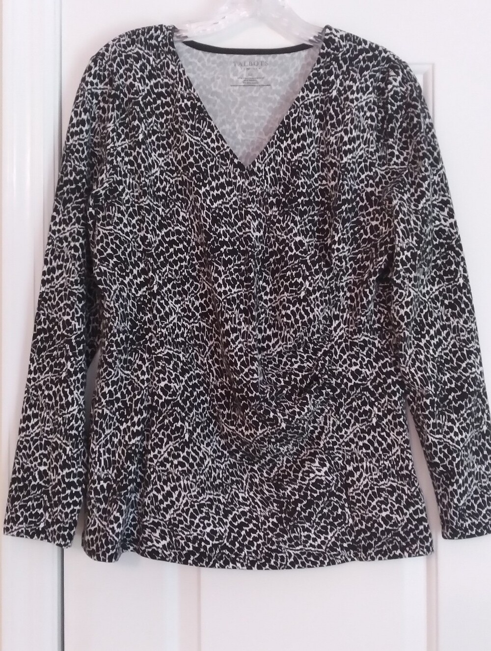 Talbots  Black And White Blouse
